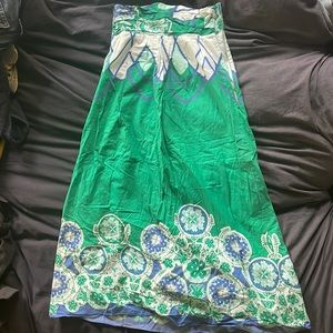 Anthropologie graphic strapless maxi size 4